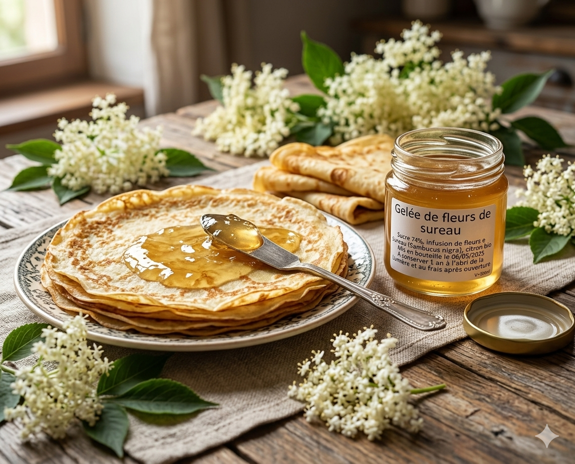 la gelée de fleurs de sureau : idéale pour tartiner des crepes