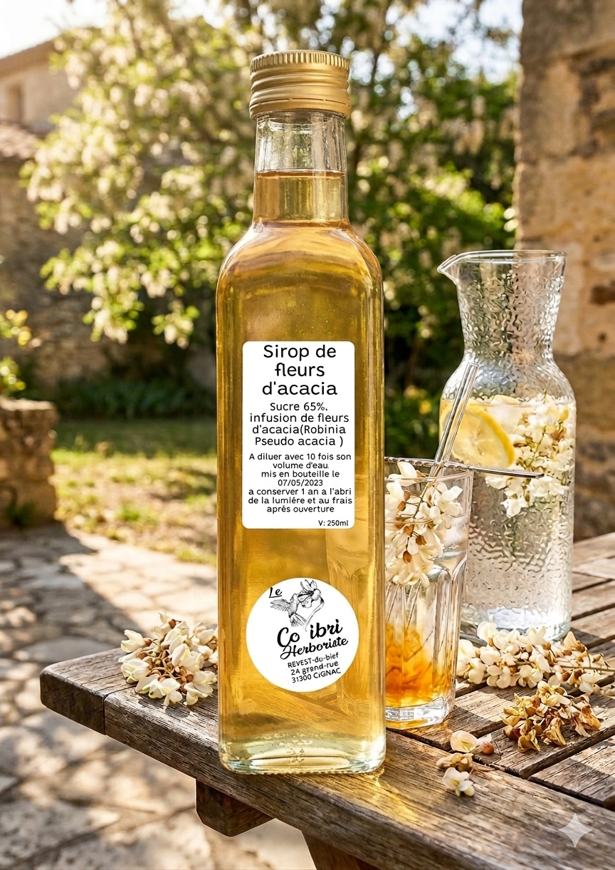 sirop acacia du lauragais, du soleil en bouteille